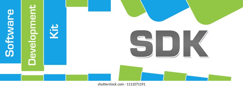 SDK - Software Development Kit text written over green blue background.