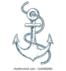 Sea Anchor On White Background Cartoon Stock Illustration 1164682081 ...