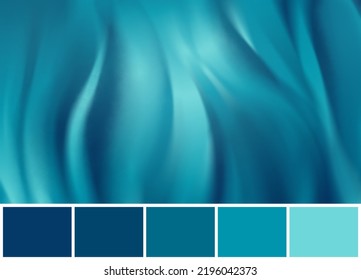 Sea Blue Wavy Background With Color Palette 