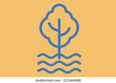 Sea Level Rise Icon Graphic, Floods. Climate Change Impact And Effect Icon. Color Flat Design Illustration.