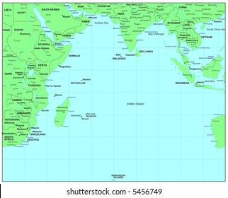 Indian Ocean Map Images, Stock Photos & Vectors | Shutterstock