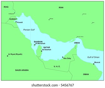 Sea Maps Series Persian Gulf Stock Illustration 5456767 | Shutterstock