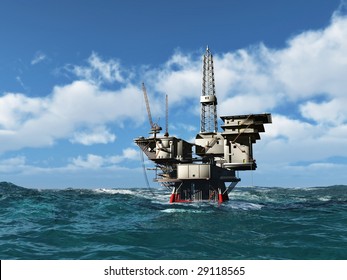 Sea Oil Rig Drilling Platform