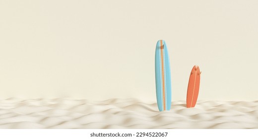 Sea sand beach white brown color copy space decoration ornament surfboard summer holiday vacation wave travel tourism trip paradise landscape season relax palm beautiful adventure copy space.3d render - Powered by Shutterstock