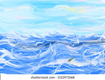 Sea Scape Painting Illustration Art