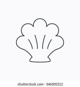 Sea Shell Icon. Seashell Sign. Mollusk Shell Symbol. Linear Outline Icon On White Background. 