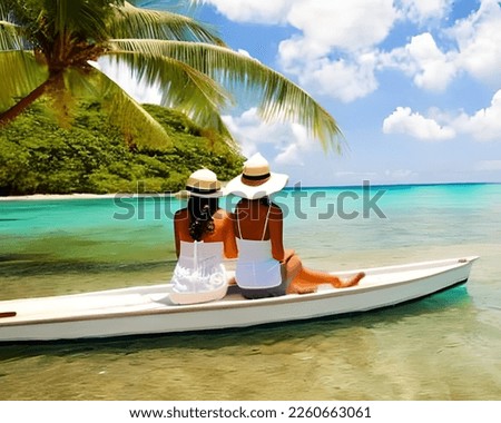 Sea And Sun ,Boat on horizon colorful impressionism art painting Monet Style illustration