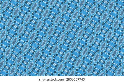 Sea tropical day inspired patterned wallpaper-style design with bright sun, azure wave, ocean blue, deep anchor, iceberg, frozen blue, cold current, deep arctic