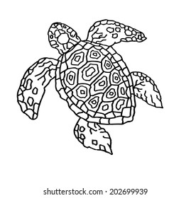 Hand Drawn Traced Vector Doodle Turtle Stock Vector (Royalty Free ...