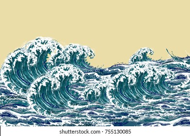 Japanese Tsunami Images Stock Photos Vectors Shutterstock