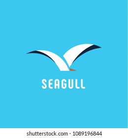 Seagull Logo Minimal Flat Design Style Stock Vector (Royalty Free ...