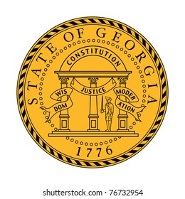 Seal of American state of Georgia; isolated on white background.