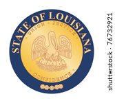 Seal of American state of Louisiana; isolated on white background.