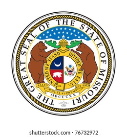 Seal of American state of Missouri; isolated on white background.