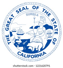 The seal of the state of California over a white background
