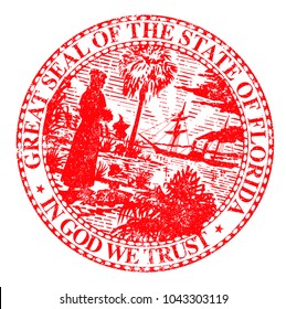 The seal the United Steas American state FLORIDA isolated white background 