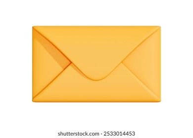 Sealed yellow envelope, representing mail, communication, or document delivery in a minimalist style. 3D render illustration - Powered by Shutterstock