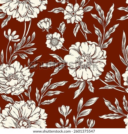 Seam less allover pattern with new trending style pattern with new effect vintage flower