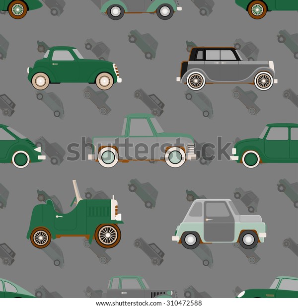 Seamles cute car\
pattern. Wallpaper background.\
