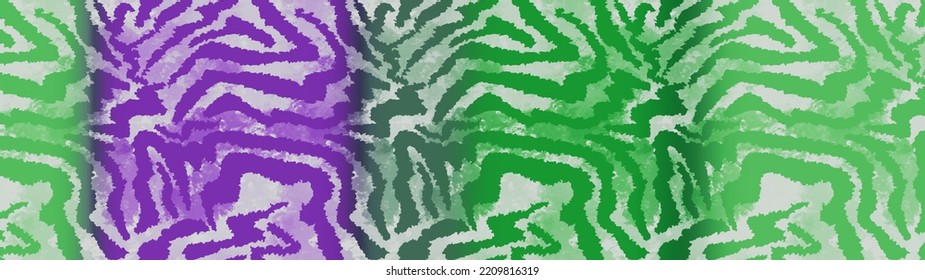 Seamless Abstract 160 cm Pleated Horizontal Degrade Ombre Pattern with Wavy Zebra Tiger Stripes  Animal Skin Blurred Tie Dye Background