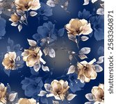 seamless abstract allover floral pattern background, vintage flowers with abstract  background for decoration and fabric print, 