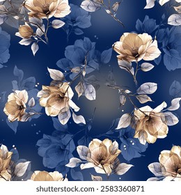 seamless abstract allover floral pattern background, vintage flowers with abstract  background for decoration and fabric print, 