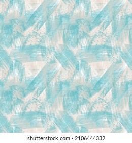 Seamless abstract geometric pattern. Chaotic digital texture. Blue, grey, white. Illustration. Brush strokes texture. Design for textile fabrics, wrapping paper, background, wallpaper, cover.