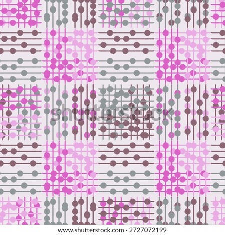Seamless abstract geometric pattern. Texture of stripes and circles. Brushwork. Hand hatching. Scribble texture. Textile rapport.