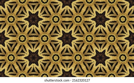 Seamless Abstract Leather Texture. Natural Leather Colored Snake Skin Like Pattern For Fabric Of Purse, Bag, Carpet Textile Print And Artwork As Background Of Graphic Work