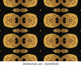 Seamless Abstract Leather Texture. Natural Leather Colored Snake Skin Like Pattern For Fabric Of Purse, Bag, Carpet Textile Print And Artwork As Background Of Graphic Work