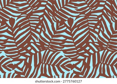seamless abstract leaves pattern brown and blue