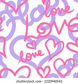 seamless abstract pattern background fabric fashion design print wrapping paper digital illustration texture wallpaper with hearts 