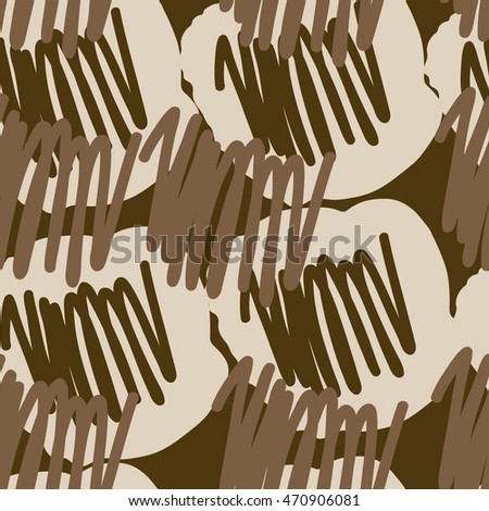 Seamless  abstract pattern with scribbles, doodles,  spots, hole. Hand drawn.