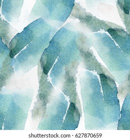 Seamless Abstract Watercolor Pattern In Blue Tints