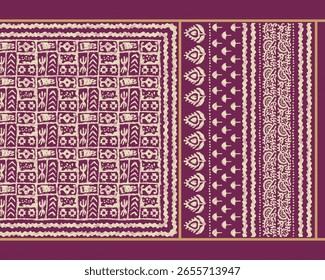 Seamless Ajrakh pattern background design and block print Pattern and batik print Pattern Background digital printing textile pattern dupatta