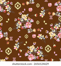 Seamless All Over Pattern  Background Abstract Flowers Background for textile print