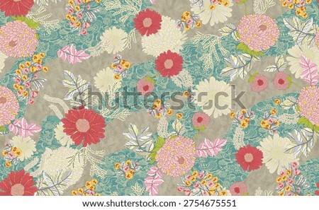 seamless allover design pattern. allover digital print design for textile print