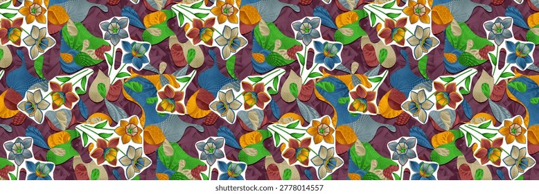 Seamless allover watercolor pattern featuring soft, hand-painted textures and fluid color transitions. This artistic design showcases a harmonious blend of abstract and floral-inspired elements, creating a natural and elegant visual appeal. Perfectly suited for digital textile printing, fabric design, fashion apparel such as sarees, dresses, and scarves, as well as home applications including wallpaper, upholstery, and packaging. The high-resolution repeat pattern ensures smooth tiling and consistent quality across both small and large-scale surfaces. Ideal for modern surface pattern design projects, combining creativity with commercial usability