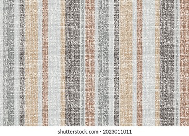 Seamless Autumn Striped Pattern With Linen Fabric Texture. Grey, Brown, Yellow, Red Stripe Pattern.Suitable For All Kind Of Textile Prints And Home Decor Products.