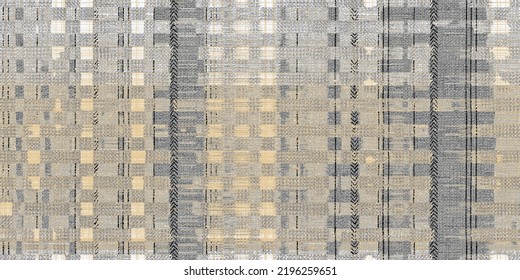 Seamless Autumn Striped Pattern With Linen Fabric Texture. Grey, Brown, Taupe, Tan, Cream  Stripe Pattern.Suitable For All Kind Of Textile Prints And Home Decor Products.