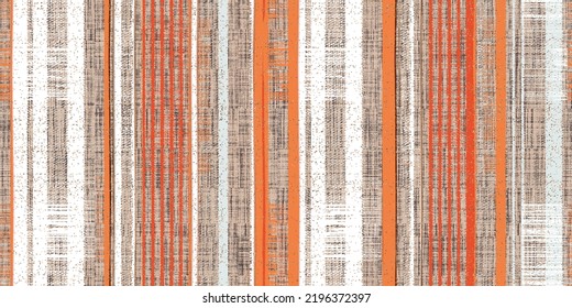 Seamless Autumn Striped Pattern With Linen Fabric Texture. Grey, Brown, Taupe, Tan, Cream  Stripe Pattern.Suitable For All Kind Of Textile Prints And Home Decor Products.