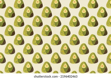 Seamless Avocado Pattern Design For Wallpapers. For: Web Banner, Texture, Pattern,  Wallpaper.