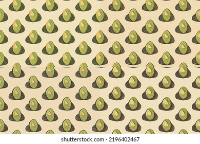 Seamless Avocado Pattern Design For Wallpapers. For: Web Banner, Texture, Pattern,  Wallpaper.