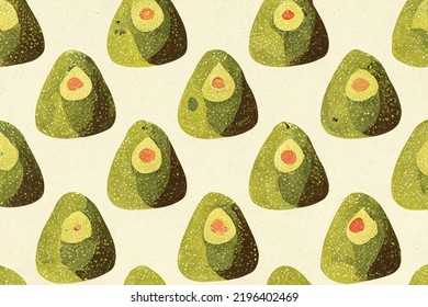 Seamless Avocado Pattern Design For Wallpapers. For: Web Banner, Texture, Pattern,  Wallpaper.