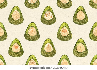 Seamless Avocado Pattern Design For Wallpapers. For: Web Banner, Texture, Pattern,  Wallpaper.