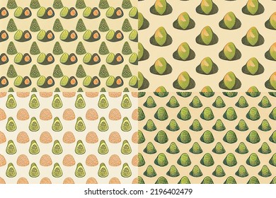 Seamless Avocado Pattern Design For Wallpapers. For: Web Banner, Texture, Pattern,  Wallpaper.