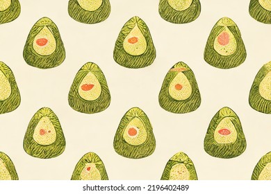 Seamless Avocado Pattern Design For Wallpapers. For: Web Banner, Texture, Pattern,  Wallpaper.