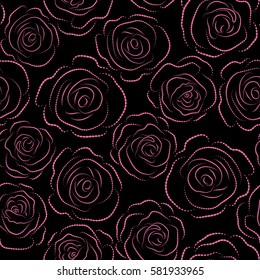 Seamless background with colored spots. Seamless background in pink roses silhouette.