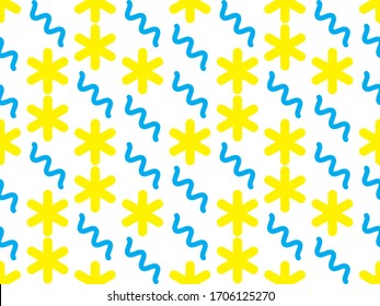 Seamless background image with bright and colored elements. Spring theme pattern with  brook and  drawing. Beautiful background.
