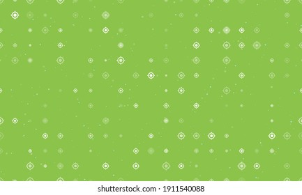 Seamless Background Pattern Of Evenly Spaced White Crosshair Symbols Of Different Sizes And Opacity.  Illustration On Light Green Background With Stars